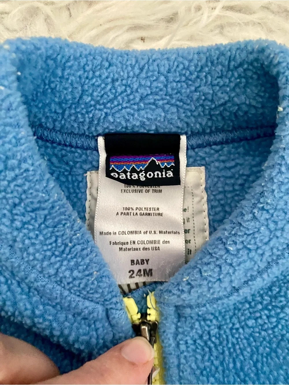 Patagonia Baby Synchilla® Fleece Vest Blue Size 24 Months Zip Up Unisex